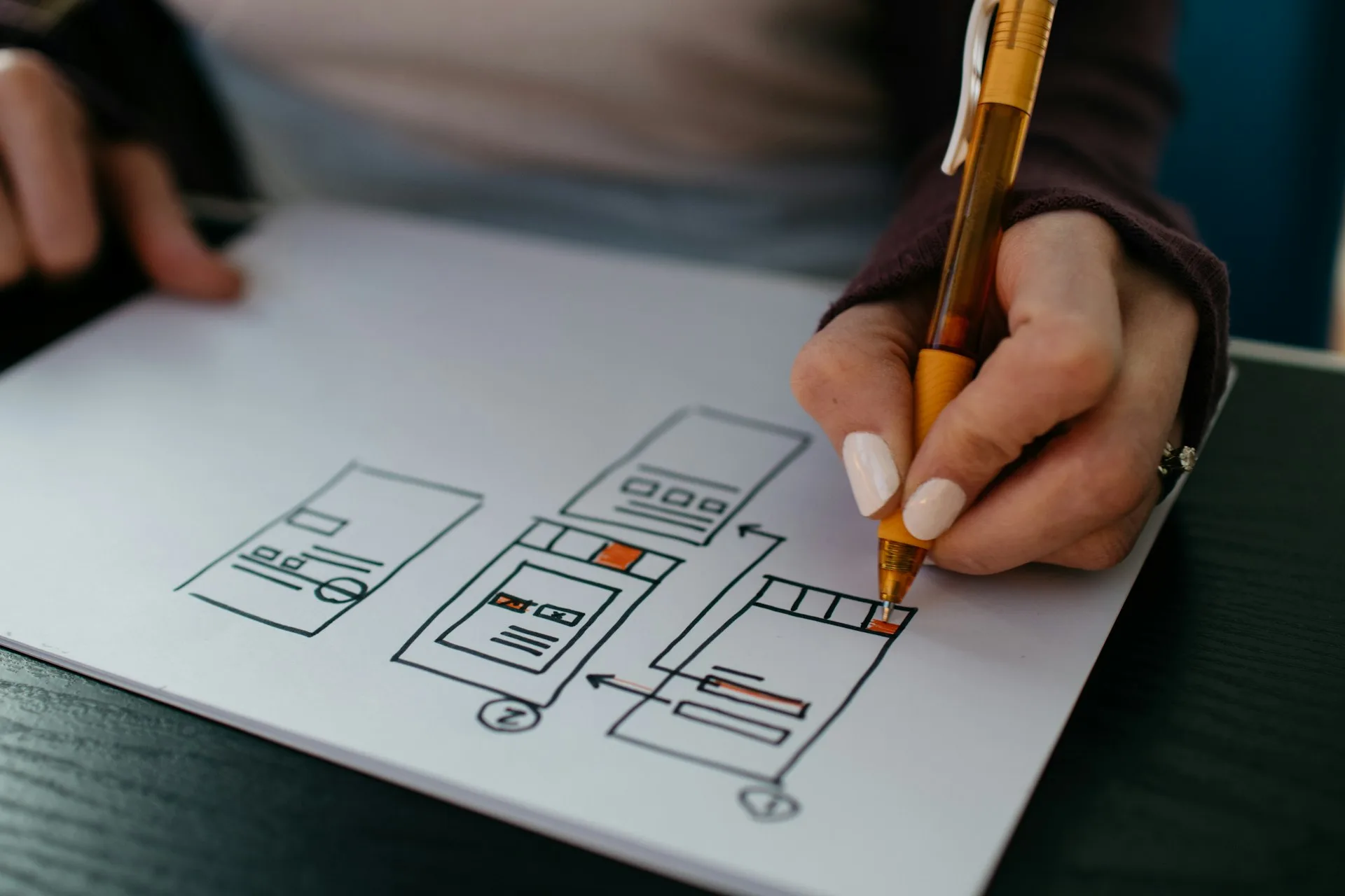 UI/UX designer creating wireframes and interface mockups in Detroit